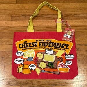 Trader Joe's Cheese Experience Red Canvas Tote